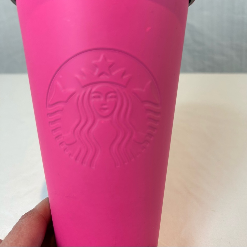 Starbucks 2014 Rare 16 oz Barbie Hot Pink Stainless Steel Cold Cup Tumbler